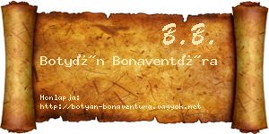 Botyán Bonaventúra névjegykártya